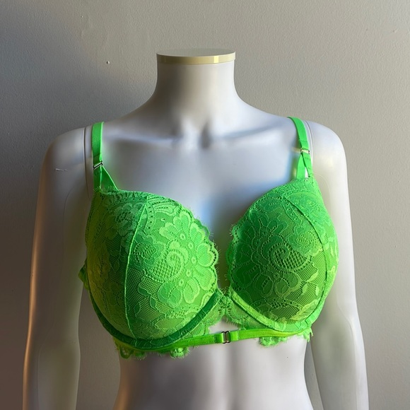 Bright Green Lace La Senza Beyond Sexy Classic Plunge 38D